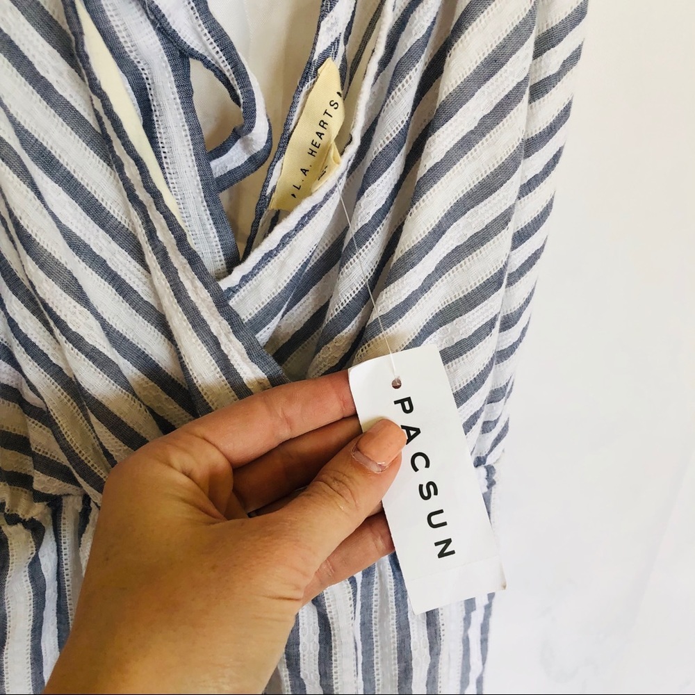 PacSun/ Ruffle Stripe Romper - Picture 3 of 5